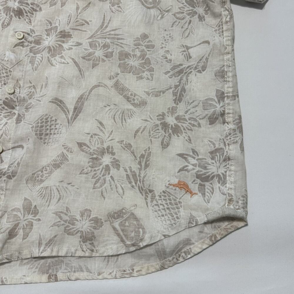 Tommy Bahama Shirt Mens XL Linen Hawaiian Floral Print Summer Beach - Picture 5 of 14